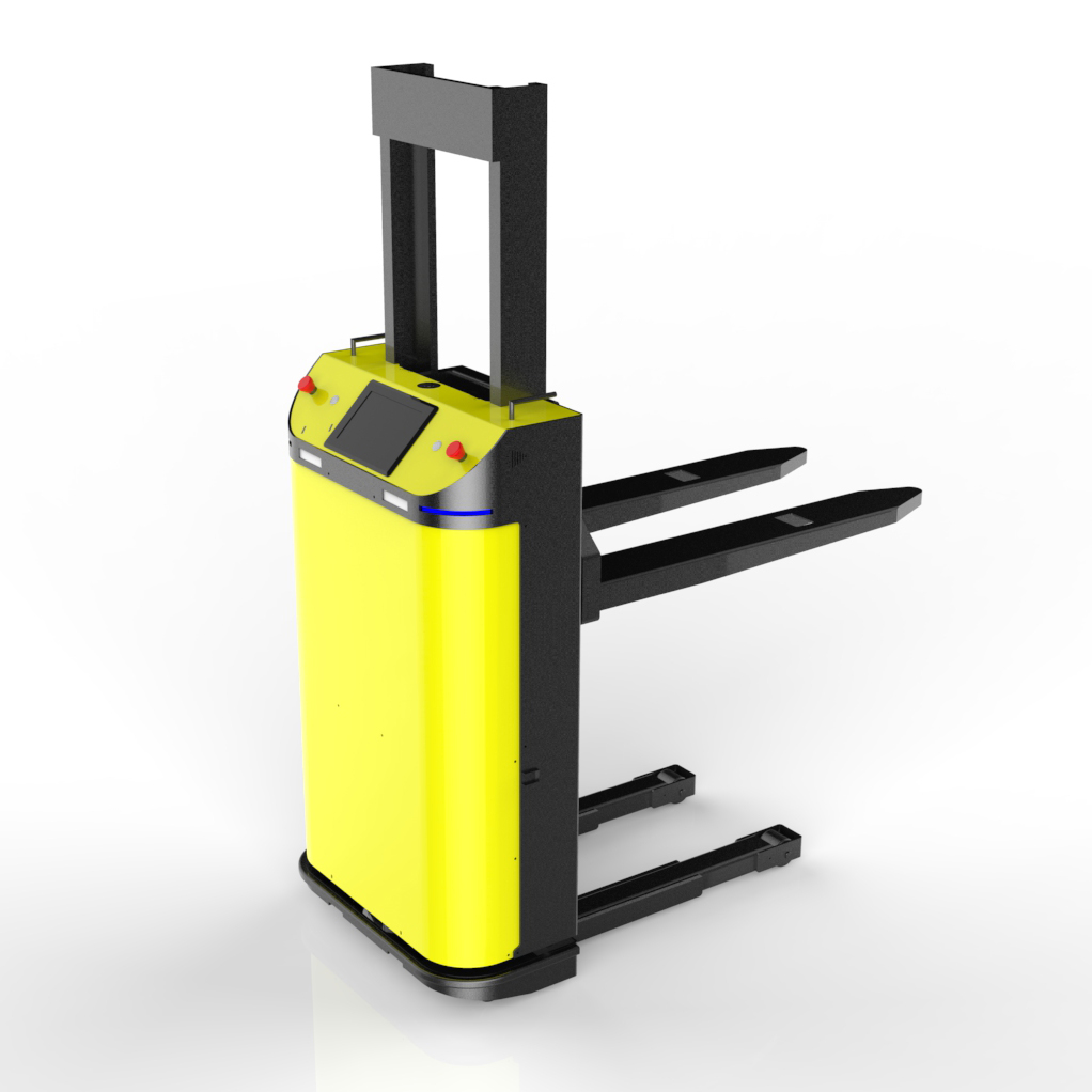 二维码视觉 惯性混合导航堆高搬运叉车agv-途灵机器人